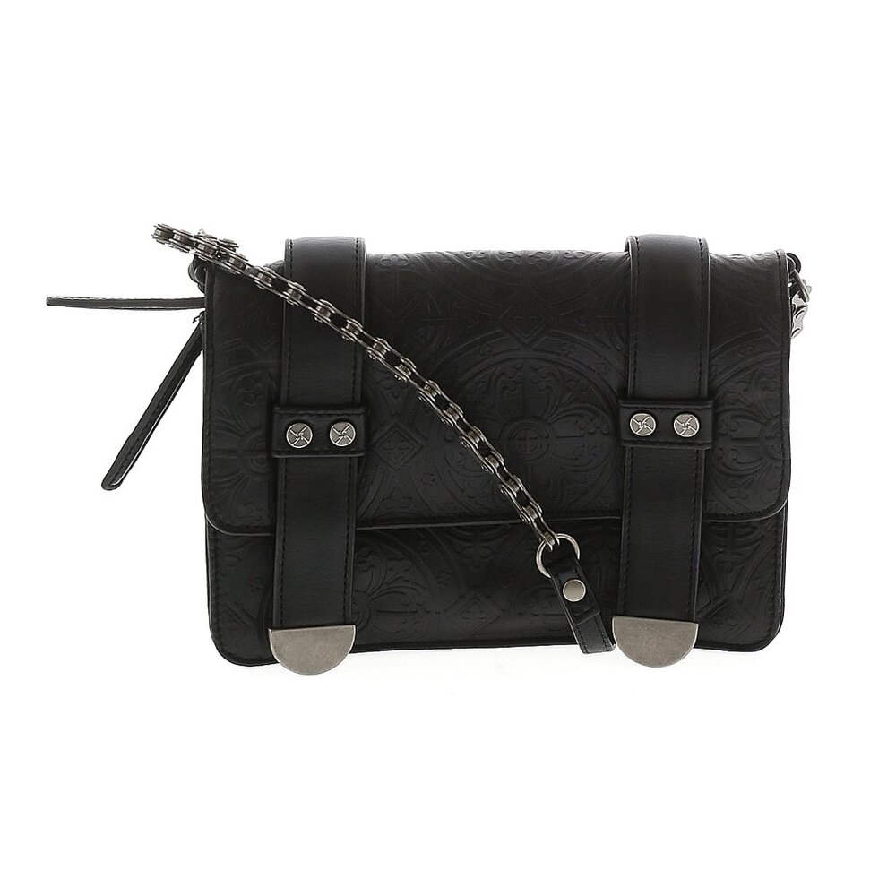 Nicole Miller Black Mini Bag with Silver Accents - 100% Leather